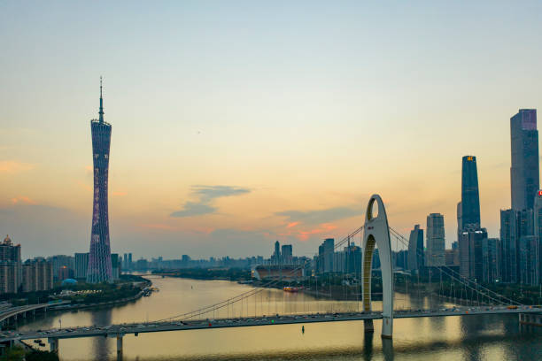 istock Guangzhou skyline in the evening 1223638306