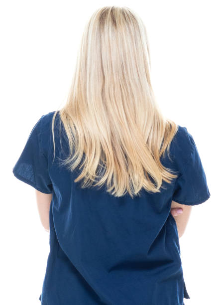 istock Caucasian female standing in front of white background 1223638318