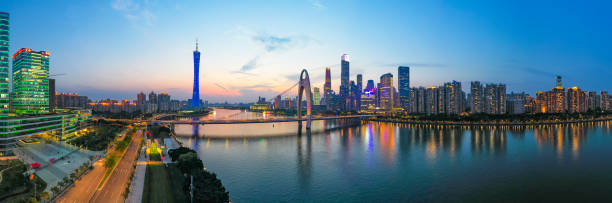 istock Guangzhou skyline in the evening 1223639517