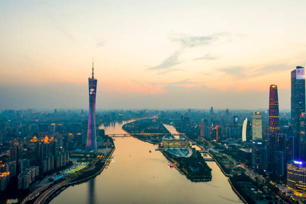 istock Guangzhou skyline in the evening 1223639528