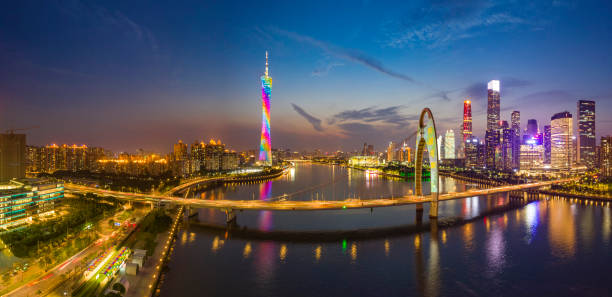istock Guangzhou skyline in the evening 1223644608