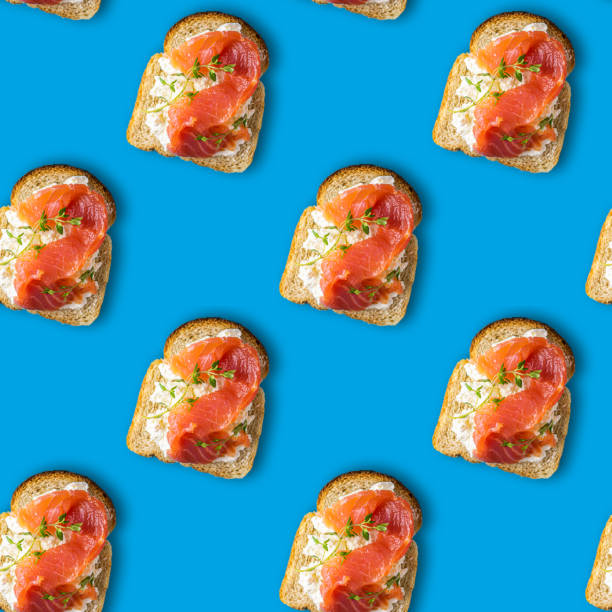 istock Seamless pattern of sandwiches 1223654423