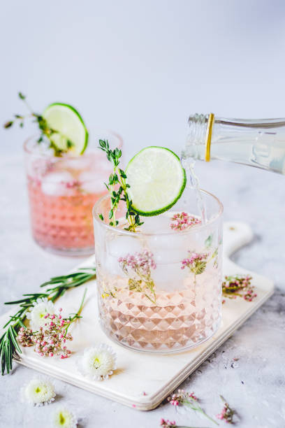 istock summer homemade juice with lime and blossom on stone table background 1223655861