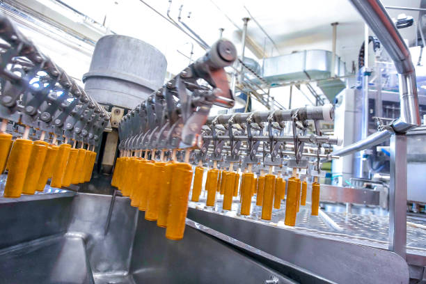istock Automatic production line of fruit ice cream 1223658688