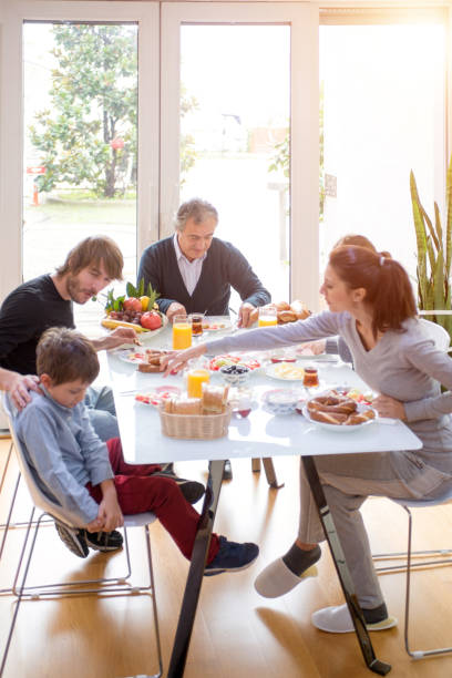 istock Family having breakfast on quarantine days at home 1223660980