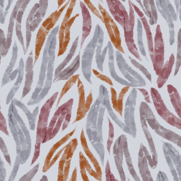 istock Watercolor stripes background. Seamless pattern made of decorative zebra, tiger skin texture. Abstract geometric shapes. 1223662074