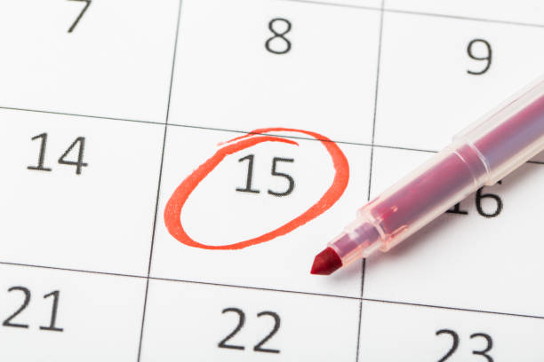 istock 2020 calendar page with pen. important date marked 1223666246