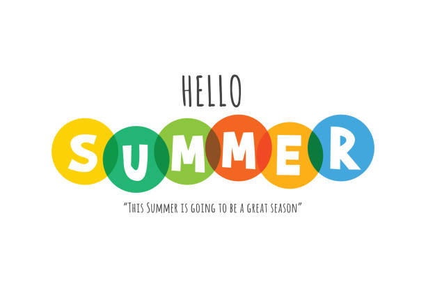 буквеющая композиция иллюстрации летних каникул - warm welcome stock illustrations