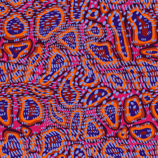 자연 유기 세포 모양으로 만든 추상원활한 패턴. 점선 텍스처. - backgrounds multi colored ornate pattern stock illustrations