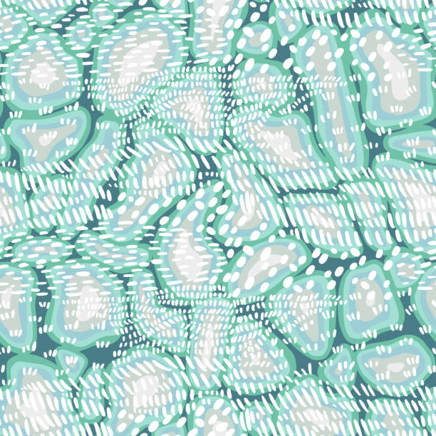 자연 유기 세포 모양으로 만든 추상원활한 패턴. 점선 텍스처. - design pattern textile abstract stock illustrations
