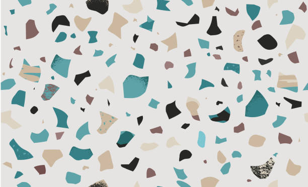 ilustrações, clipart, desenhos animados e ícones de tipo italiano de piso em estilo veneziano. padrão vetorial de piso terrazzo. - rock backgrounds color swatch architecture