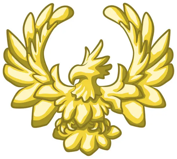 Vector illustration of Golden Eagle Cartoon Emblem