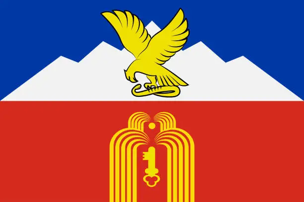 Vector illustration of Flag of Pyatigorsk in Russia