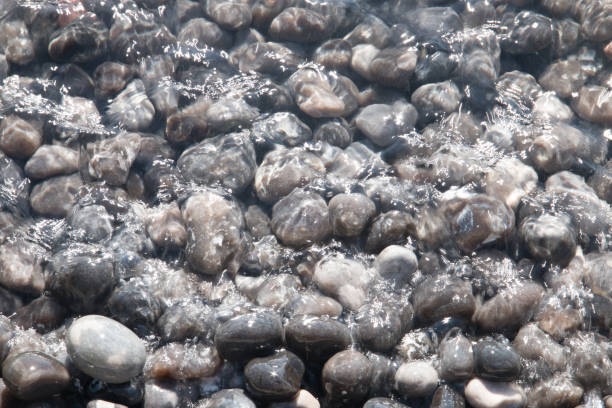 istock rocks wet of water, many different colors and texture 1223682318