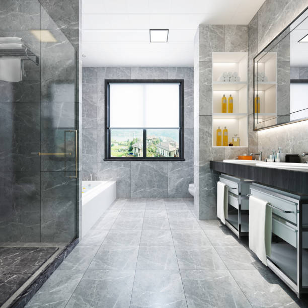 istock 3D Render of Luxury Bathroom 1223685713
