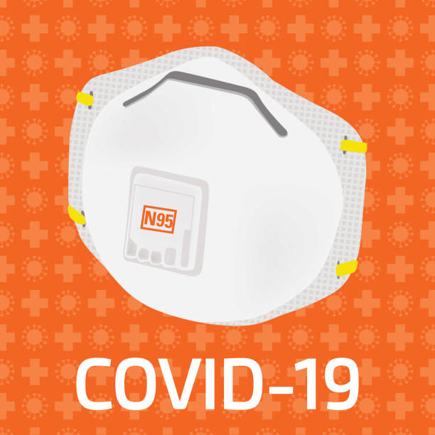 Covid-19 N95 protection mask vector art illustration
