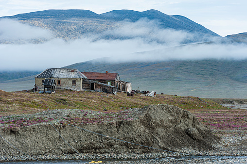 Village at Doubtful Sound on Wrangel Island. Arctic Ocean.