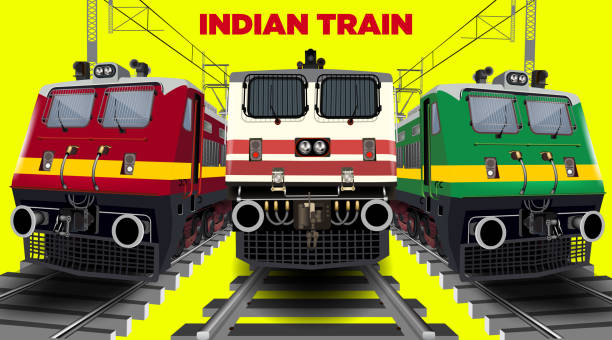 Indian Train Engines High Speed locomotives of India presently consist of electric and diesel locomotives. This locomotives are high capacity transformer, rectifier, traction motor, compressor and other matching associated equipments. india train stock illustrations
