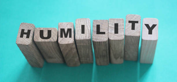 humility word made with letters on wooden building blocks - single word love wood typescript imagens e fotografias de stock