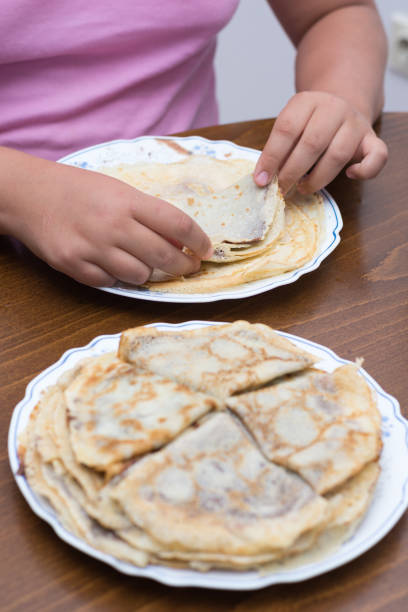istock Serving chocolate pancakes on the plate 1223693805