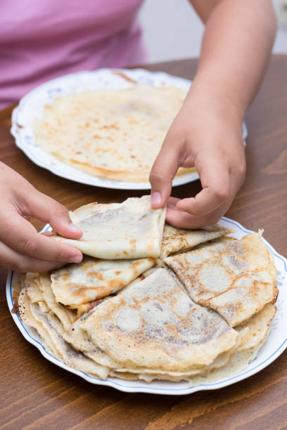 istock Serving chocolate pancakes on the plate 1223693857