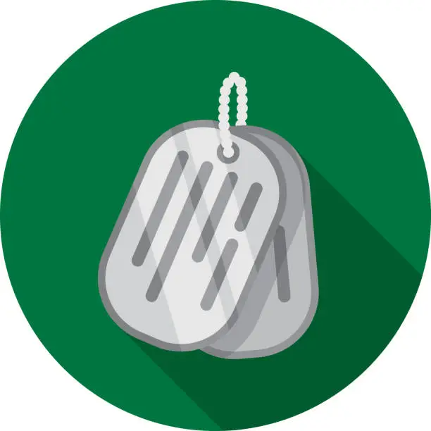 Vector illustration of Dog Tags Icon Flat 2