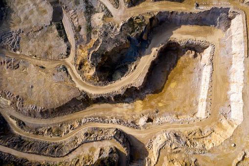 Limestone quarry viewed from above.