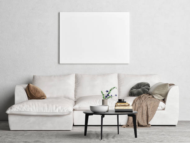 istock Mock up poster, Scandinavian Living room design 1223695016