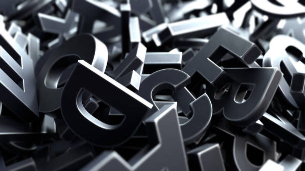 istock 3d illustration of black metallic letters background 1223701169
