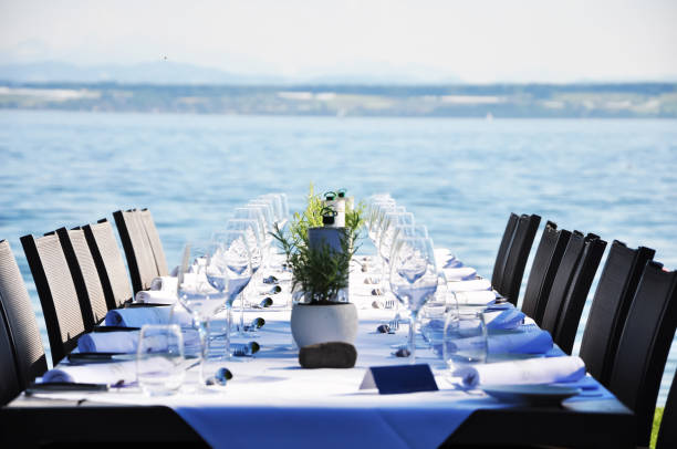istock A full prepared table beside the lake 1223705394