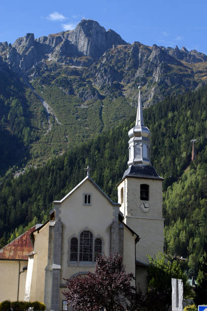 istock Church at Chamonix Village 1223708192