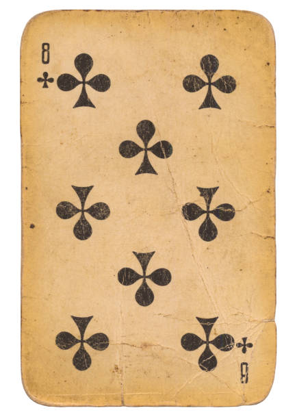 istock Eight of Clubs old grunge soviet style playing card 1223708377