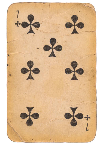 istock Seven of Clubs old grunge soviet style playing card 1223708401