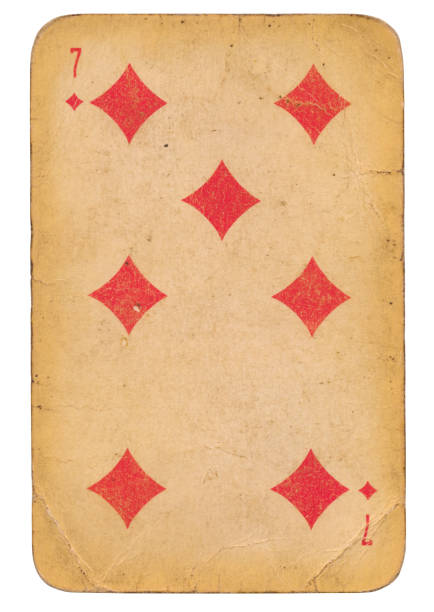 istock Seven of Diamonds old grunge soviet style playing card 1223708414