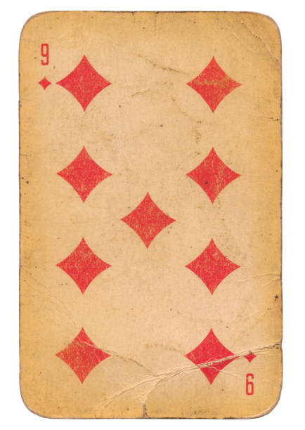 istock Nine of Diamonds old grunge soviet style playing card 1223708429