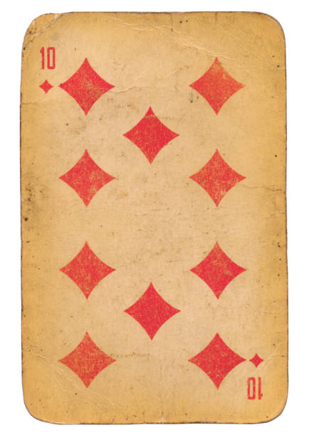 istock Ten of Diamonds old grunge soviet style playing card 1223708436