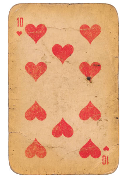 istock Ten of Hearts old grunge soviet style playing card 1223708451