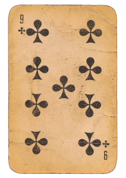 istock Nine of Clubs old grunge soviet style playing card 1223708468