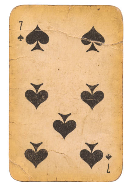istock Seven of Spades old grunge soviet style playing card 1223708485
