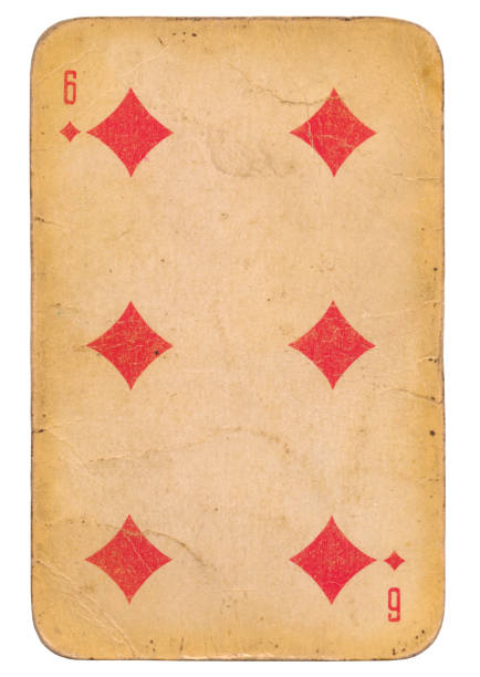 istock Six of Diamonds old grunge soviet style playing card 1223709029