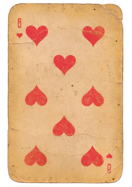 istock Eight of Hearts old grunge soviet style playing card 1223709033