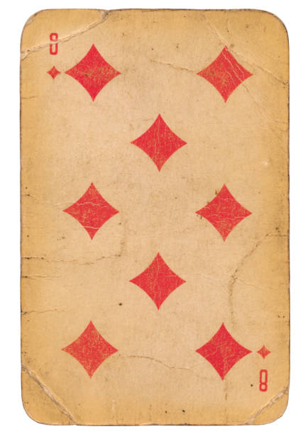 istock Eight of Diamonds old grunge soviet style playing card 1223709040