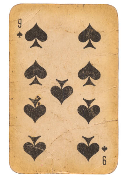 istock Nine of Spades old grunge soviet style playing card 1223709047