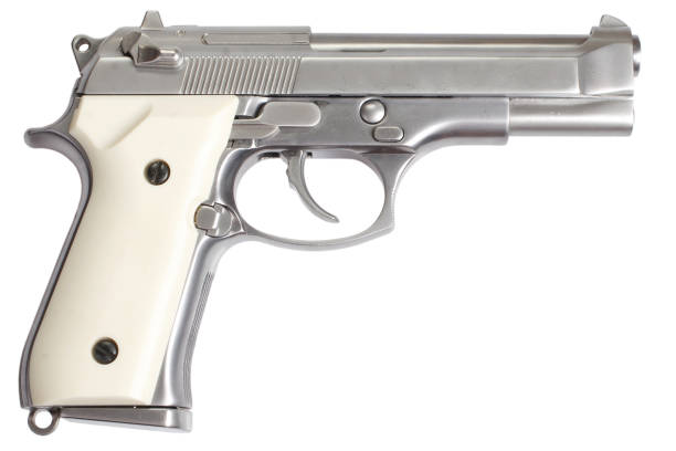 istock Beretta M92 stainless steel gun 1223710146