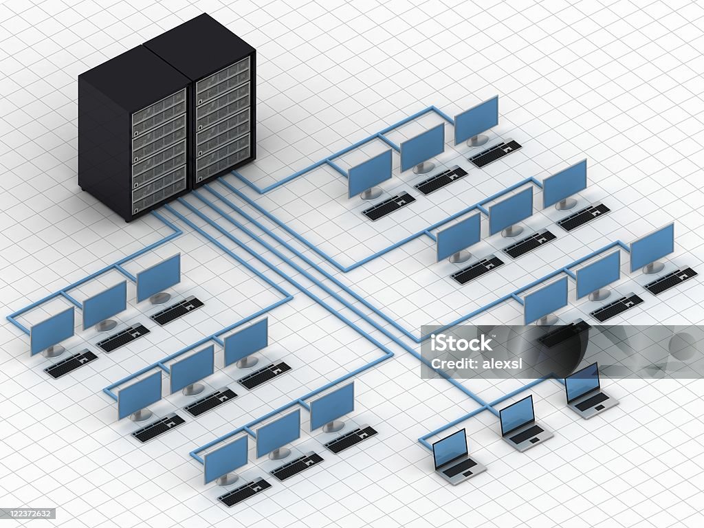 Netzwerk-Isometric - Lizenzfrei Computer Stock-Foto