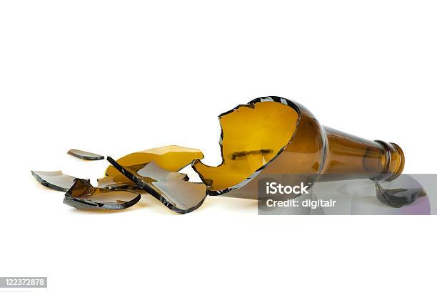 Shattered Brown Beer Bottle Stock Photo - Download Image Now - Broken, Bottle, Beer Bottle