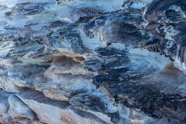 istock Natural sandstone rock cliff edge rippled textured surface ideal as  background 1223730528