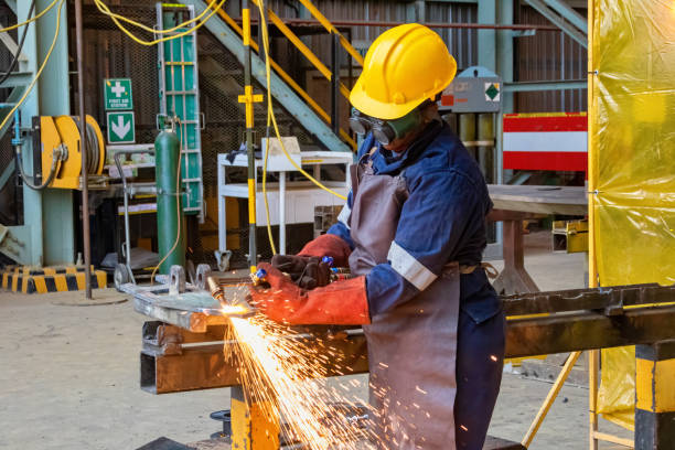 istock Woman African gas welder 1223731106