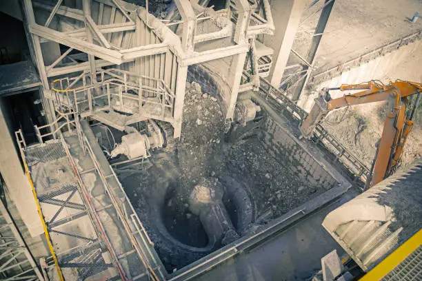 Diamond processing plant crusher where kimberlite is crashed to recover diamonds, Botswana