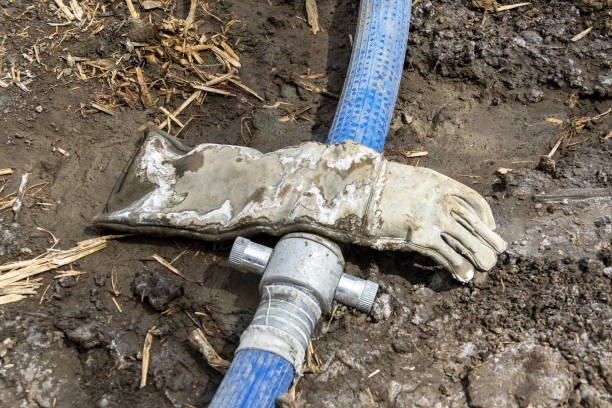 istock leather safety glove and a blue water line 1223731118